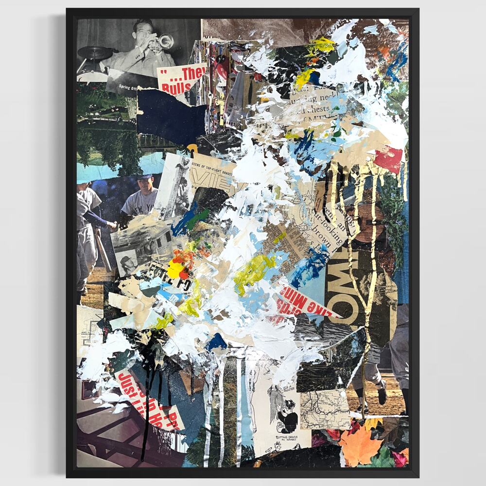 Original Mixed Media Abstract Modern Art Painting 18x24 "Commatia" Signed